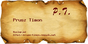 Prusz Timon névjegykártya